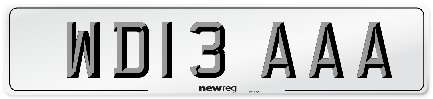 WD13 AAA Number Plate from New Reg